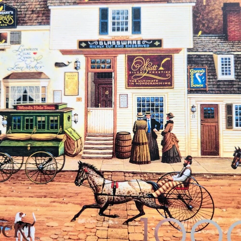 1000 Piece Jigsaw Puzzle Charles Wysocki Olde Cape Cod Horses Carriages